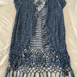 Rad blue crochet duster - super cool!